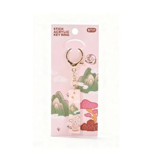 BT21 Mountain Scenery Stick Acrylic Key Rings | K-Pop Character Nature-Themed Long Strip Keychains