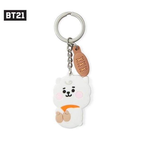 BT21 Character Silicone Rubber Figurine Keychain Set