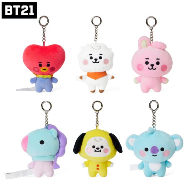 BT21 Core Character Plush Keychain Set