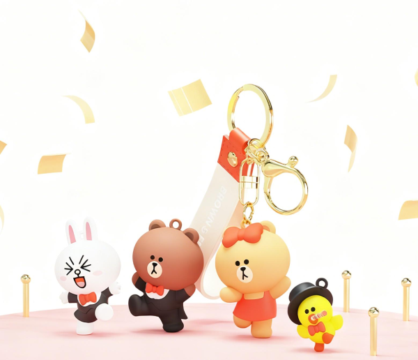 【Line Friends 10th Anniversary】Licensed Suit-Style Keychain Set