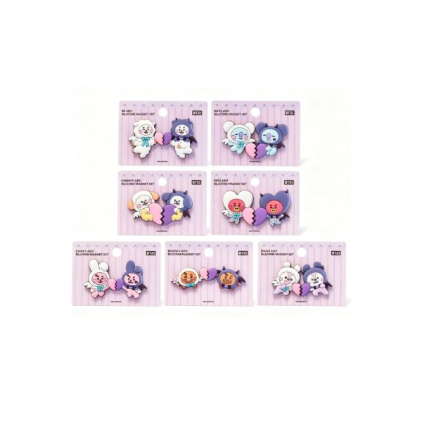 BT21 Angel & Devil Silicone Fridge Magnets | K-Pop Character CP Themed Refrigerator Decor Sets