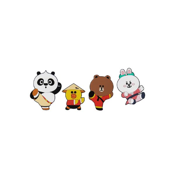 Line Friends Martial Arts Themed Silicone Fridge Magnets | Cute Decor Accessory