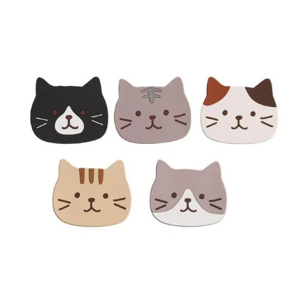 Cute Cat Silicone Cup Mats (2 Sizes, 5 Styles)