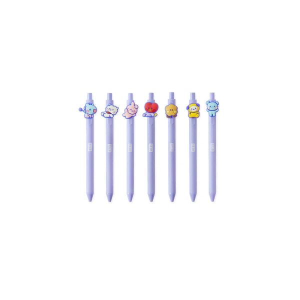 BT21 Full Character Silicone Topper Ballpoint Pen Set