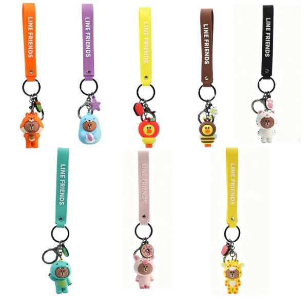 Line Friends Costume-Themed Silicone Keychain Collection | Cute Portable Accessory