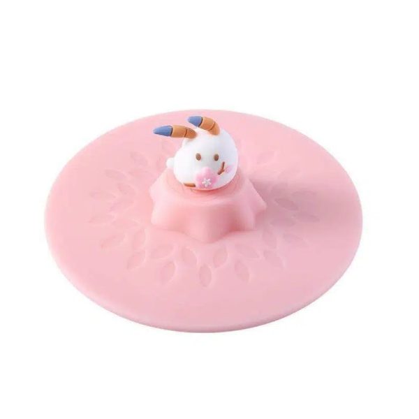 Cute Tree Stump Rabbit Silicone Cup Lid