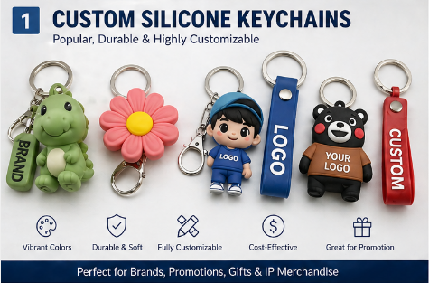 注文のシリコーンの keychains 昇進プロダクトは商品を決め付けました