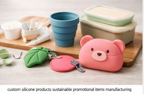custom silicone products sustainable promotional items manufacturing