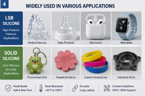 custom silicone products applications consumer goods examples