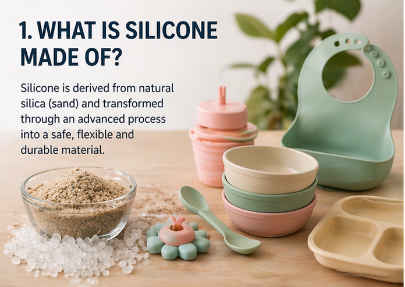 what is silicone made of raw material silica sand silicone products
