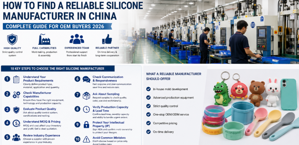checklist for choosing a reliable silicone manufacturer including quality MOQ cost and production capability