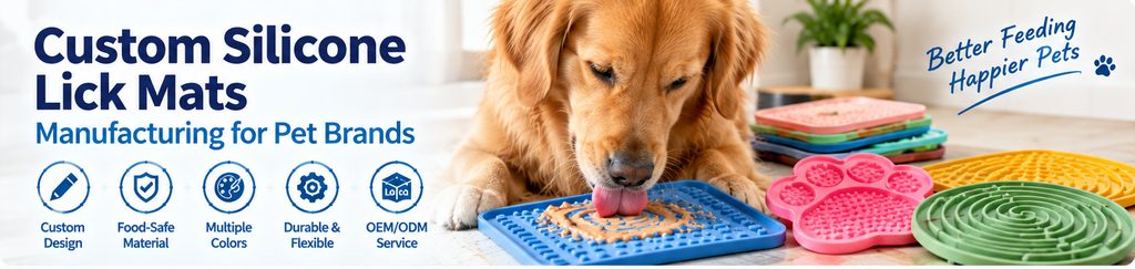 custom silicone lick mats manufacturing for pet brands and OEM buyers