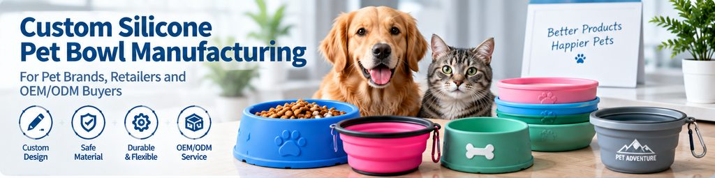 custom silicone pet bowls manufacturing for pet brands and OEM buyers