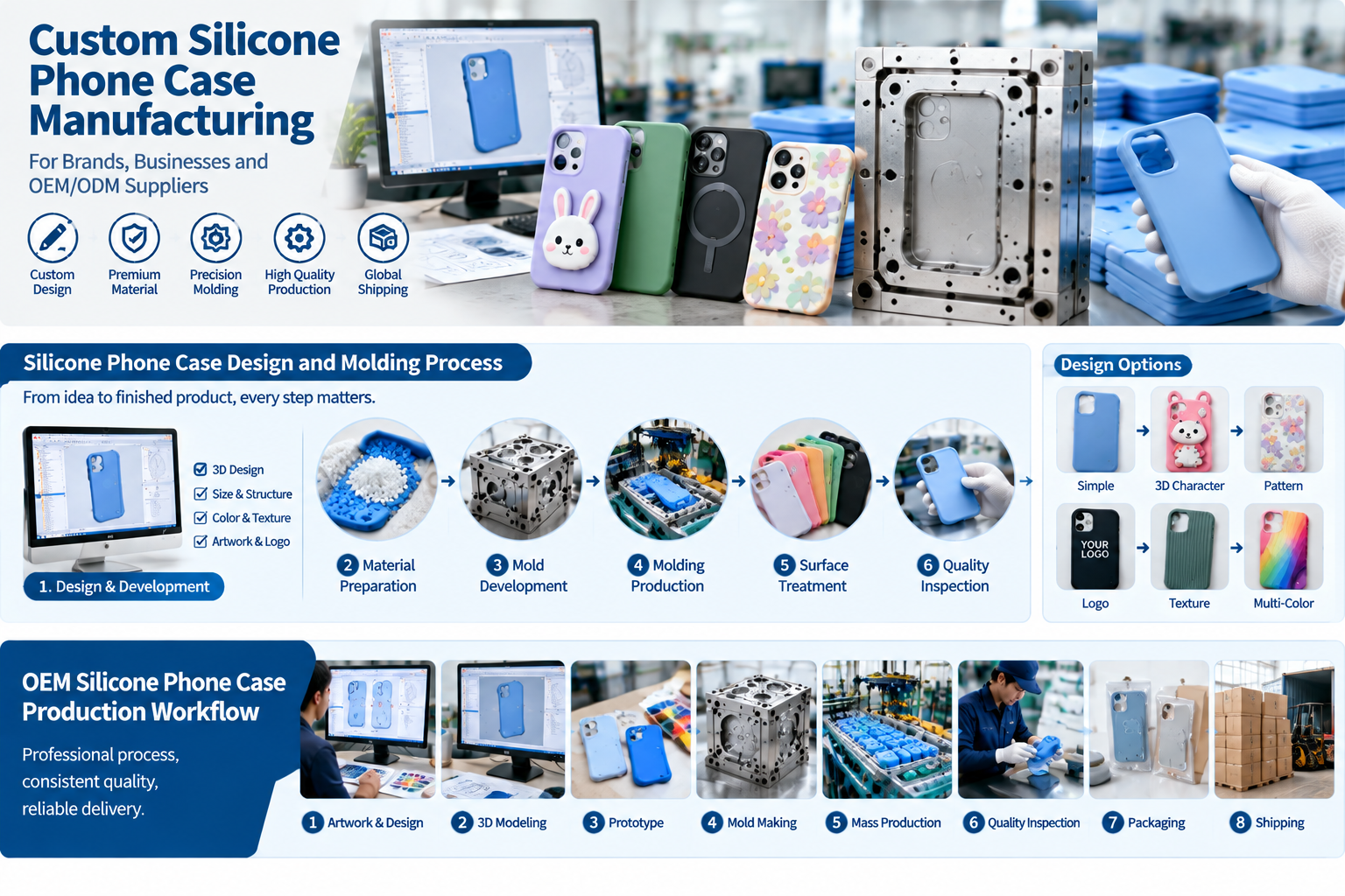 custom silicone phone case manufacturing for brands and OEM suppliers