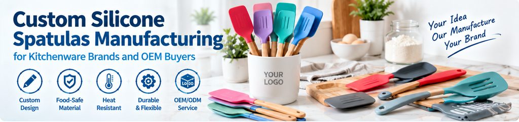 custom silicone spatulas manufacturing for kitchenware brands and OEM buyers