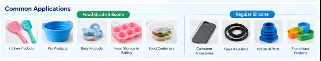 food grade silicone and regular silicone products comparison