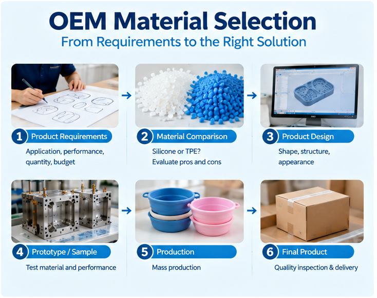 silicone vs TPE material selection for custom OEM product development